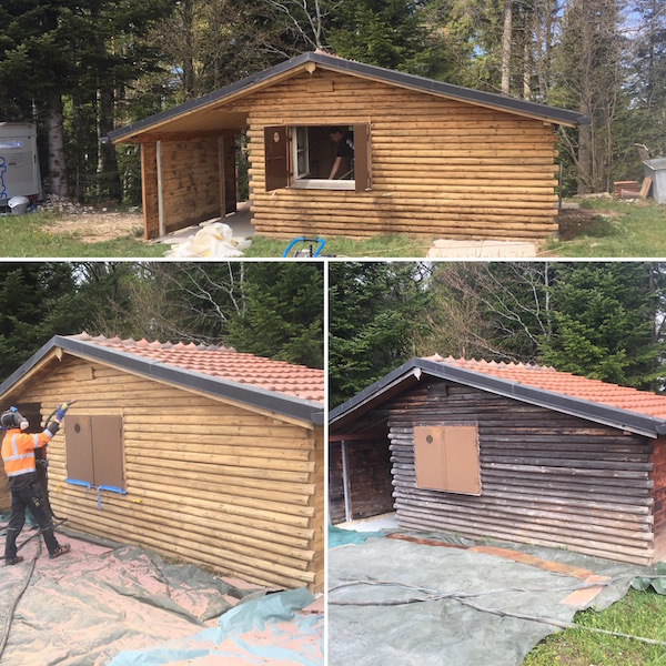 Aérogommage d&rsquo;un chalet